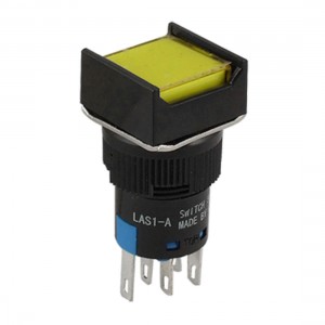 DC 24V Yellow Light Self-locking Push Button Switch
