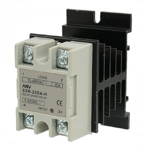 DC 3-32V Solid State Relay SSR-25DA 25A 75-480V AC + Heat Sink Tcmzg