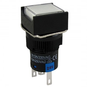 DC 24V White Cap Lamp Momentary Contact Push Switch