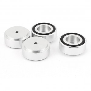 4 Pcs 39x17mm Silver Tone Aluminum Cabinet CD PC Speaker Amplifier Feet Pads