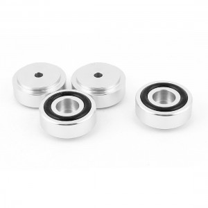 4X Silver Tone Aluminum CD PC Audio Speaker Amplifier Feet Pads 30x13mm