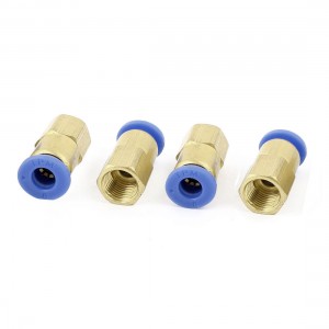 4 Pcs 6mm Push in 1/8BSP Female Thread Quick Connector Pneumatic Air Fittings