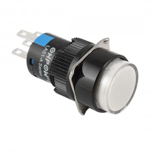 White Round Cap Self-locking Type Push Button Switch