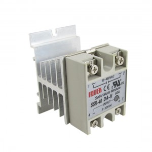 DC-AC Solid State Relay SSR 40A 3-32V DC / 90-480V AC w Heat Sink