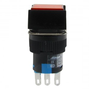 Red Square Cap Momentary 1NO 1NC Momentary Push Button Switch Xqsqf