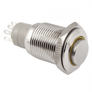Yellow Led 16mm 12V Stainless Switch Momentary Push Button HFH 5 Pin SPDT
