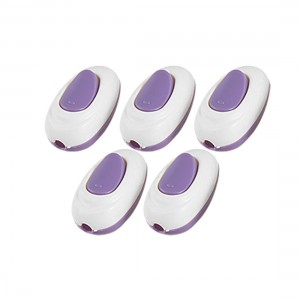 5 Pcs Plastic ON/OFF Button In Line Switch Purple White