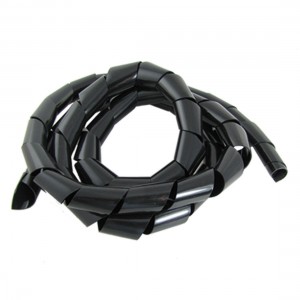 Black PE Spiral Electric Cable Tie 2M Wrapper Bands