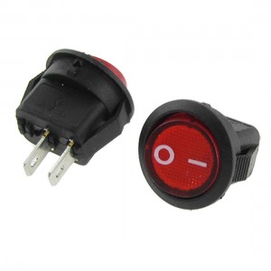 2pcs AC 3A/250V 6A/125V ON-OFF I/O SPST 2 Pin Snap in Round Boat Rocker Switch