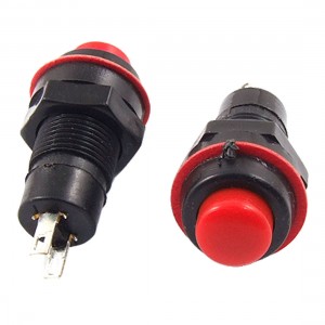 3 x AC 250V 1A 2 Pin SPST Off-(NO) N/O Latching Red Cap Click Push Button Switch