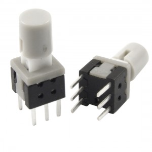 10 Pcs 5.8 x 5.8 x 13mm Round Cap Latching Tact Tactile Push Button Switch