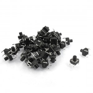50 Pcs 6x6x7mm 4-Pin DIP Through Hole Momentary Tactile Push Button Switch