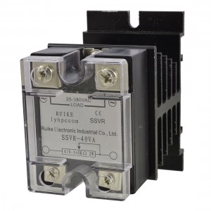 AC 25-380V Solid State Relay Voltage Resistance Regulator 40A + Black Heat Sink