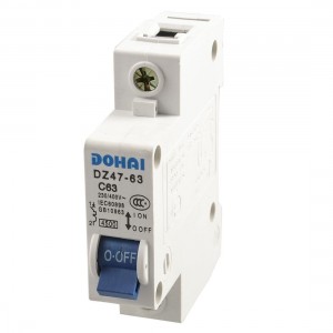 63A Rated Current AC 230/400V Single Pole MCB Mini Circuit Breaker