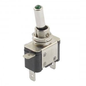 DC 12V 20A 3 Terminal SPST ON/OFF Green LED Light Latching Toggle Switch