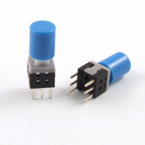 10x Latching Tactile Tact Push Button Switch Self Lock 5.8 x 5.8mm x 14mm w Cap