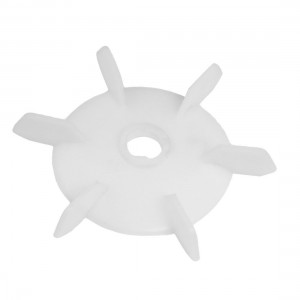 Machine Part Off White Plastic 20mm Inner Dia. Six Impeller Motor Fan Blade