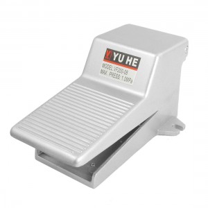 Gray Antislip Metal Momentary Industrial Foot Pedal Operated Valve Air Switch