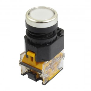 AC 380V 10A 22mm Threaded 1NO 1NC DPST White Momentary Push Button Switch