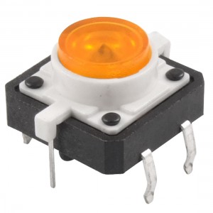 Orange LED Light Momentary Tactile Tact Push Button Switch 12 x 12mm x 11mm DIP