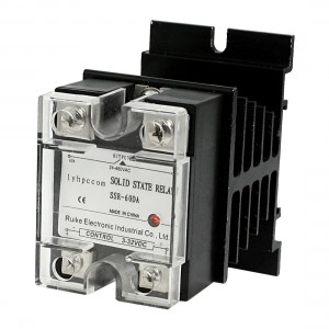DC 3-32V to AC 24-480V Solid State Relay SSR 60A w Aluminum Heat Sink