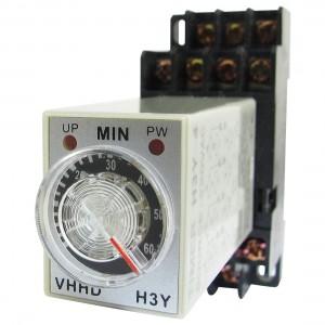 AC 220V 0-60 Minute 60m Timer Power On Delay Time Relay 14 Pin H3Y-4 + Socket