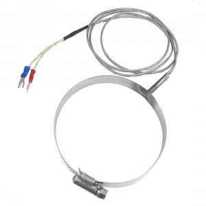 89mm Pipe Clamp Hoop 1 Meters Braided Wire 0-400C K Type Thermocouple Sensor