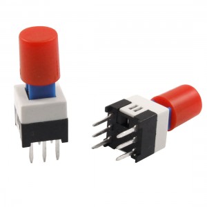 10 Pcs 7 x 7mm x 16mm Panel PCB Tact Tactile Push Button Switch Self Lock w Cap