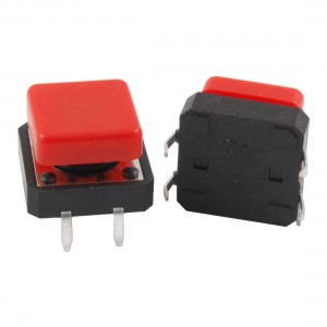 10 Pcs Momentary Tact Tactile Push Button Switch 12 x 12mm x 8mm 4 Pin DIP w Cap