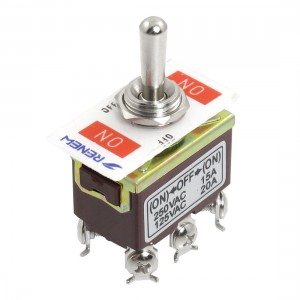 AC 250V/15A 125V/20A ON/OFF/ON 3 Position DPDT Momentary Toggle Switch