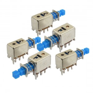 5 Pcs 13x7x8mm 6P DIP Through Hole Self-locking Push Button Tactile Tact Switch