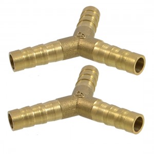 2 x Brass Y Style 3 Ways Hose Barb Connectors Adapters for 8mm Tubing