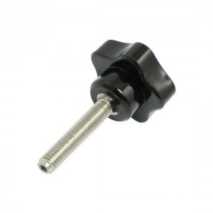 8mmx40mm Male Threaded Black Star Head Clamping Knob Grip