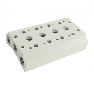 4 Station Rectangle Ceramic Block Pneumatic Solenoid Valve Base