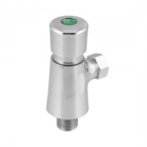 Silver Tone PT 1/2" Threaded Press Button Type Toilet Flush Valve