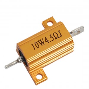 Gold Tone Aluminum Housed Case Resistor 4.5 Ohm 5% 10W