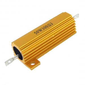 50W 300 Ohm 5% Gold Tone Housed Wirewound Aluminum Resistor