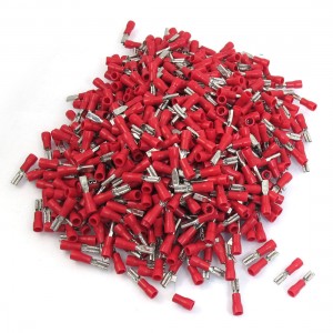 1000 x Red PVC Sleeve Insulated Crimp Terminals for 22-16 AWG