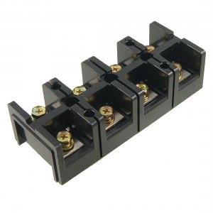 600V 100A Dual Row 4 Position Screw Terminal Strip Connector
