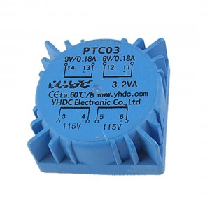 Double 0.18A 9V Secondary Encapsulated Transformer Blue