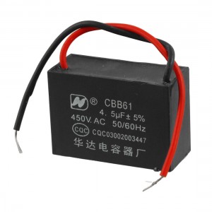 CBB61 Motor Running AC 450V Capacitor 4.5UF Black