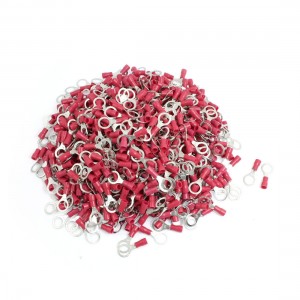 1000 Pcs RV1 25 8 Red PVC Sleeve Pre Insulated Ring Terminals Connector