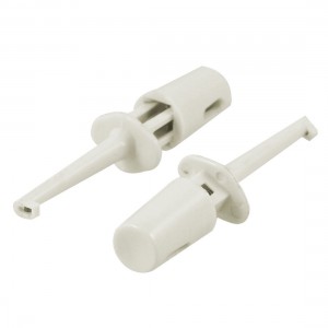 1.6" Long Meter Multimeter Lead Wire Testing Hooks Clip Off White 2 Pcs