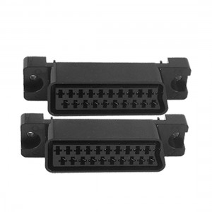 2 Pcs Dual Row Pin 21 Way PCB Mount Scart Socket CS-102