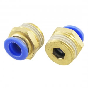 2 Pcs 10mm Plastic Pneumatic Tubing Push to 1 2" Thread Fast Fittings