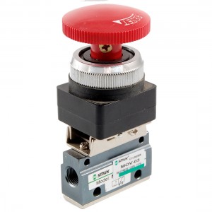 Mushroom Red Button 2 Position 3 Way Mechanical Valve MOV-03