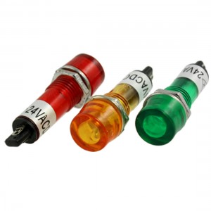 3 Pcs 2 Terminals Neon Indicator Lamp Pilot Lights DC 24V