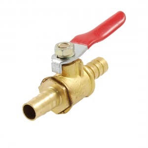 Full Port 3/10" Hose Tail Red Silver Tone Lever Handle Ball Valve