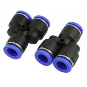 2 Pcs 12mm to 12mm Quick Joint Air Pneumatic Y Shaped Push in Fittings