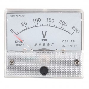Plastic Shell Analog DC 0-250V Scale Range Voltage Meter Panel